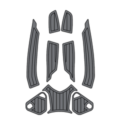 2010-2015 Sea Doo RXT + RXT-X + Wake Pro 215 Customize Jet Ski Mats With Gunnel Pads Hzchione Dark Gray Black-Vertical line