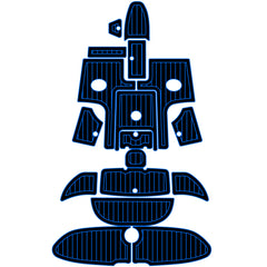 2005-2006 Yamaha AR SR SX 230 Diamond Texture Swim Platform Cockpit Pad Boat Kit EVA Boat Flooring Foam Decking Mat Hzchione Black + Blue - Vertical Line