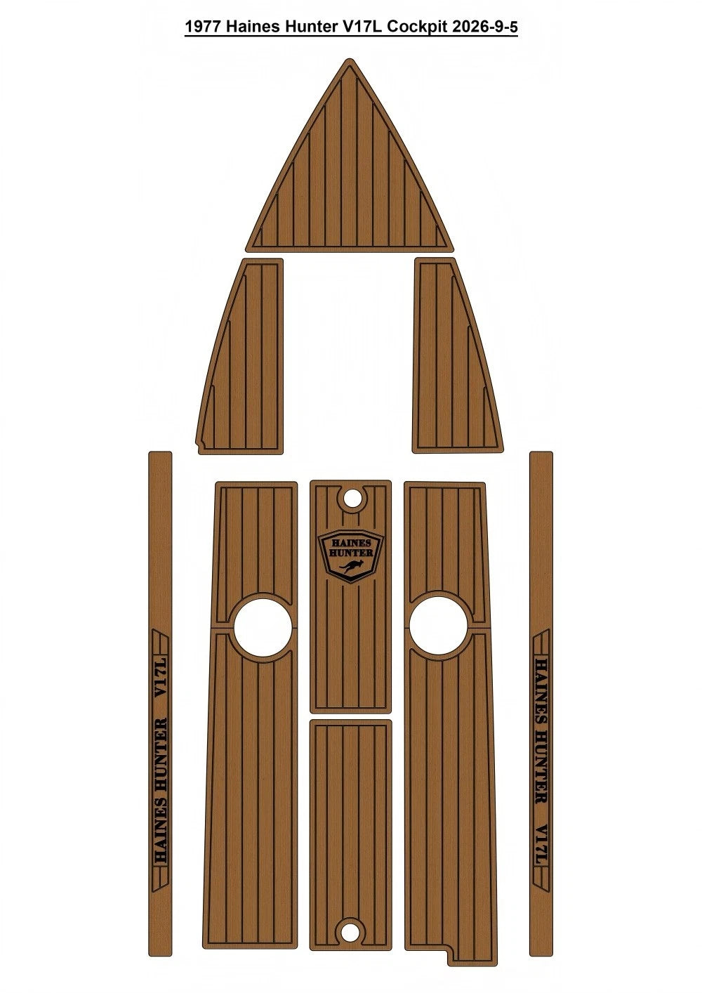 1977 Haines Hunter V17L Cockpit Pad Traction Mats Eva Foam Boat Flooring Marine Decking Hzchione