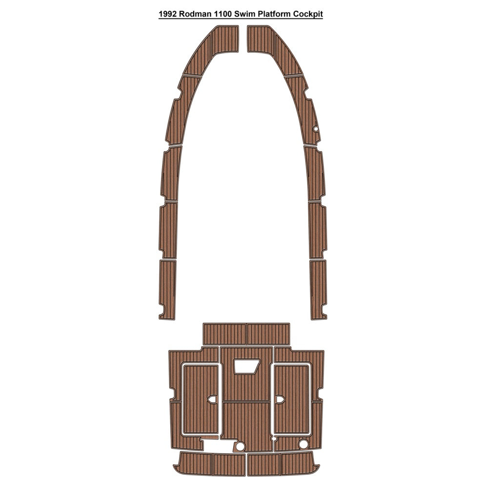 1992 Rodman 1100 Swim Platform Cockpit Eva Foam Boat Flooring Boat Decking Hzchione Brown Black