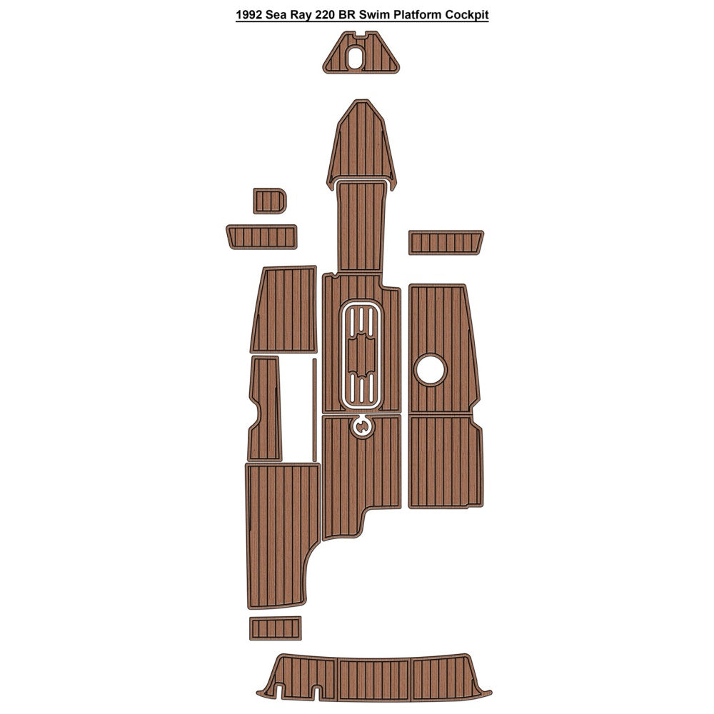 1992 Sea Ray 220 BR Swim Platform Cockpit Pad Eva Foam Boat Flooring Boat Decking Hzchione Brown Black