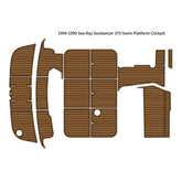 1994-1999 Sea Ray Sundancer 370 Swim Platform Cockpit Pad Eva Foam Boat Flooring Boat Decking Hzchione Brown Black