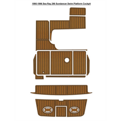 1995-1996 Sea Ray 290 Sundancer Swim Platform Cockpit Eva Foam Boat Flooring Boat Decking Hzchione Brown Black