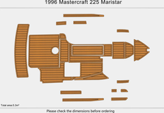 1995-1996 MasterCraft 225 VRS Teak Deck EVA Foam Boat flooring