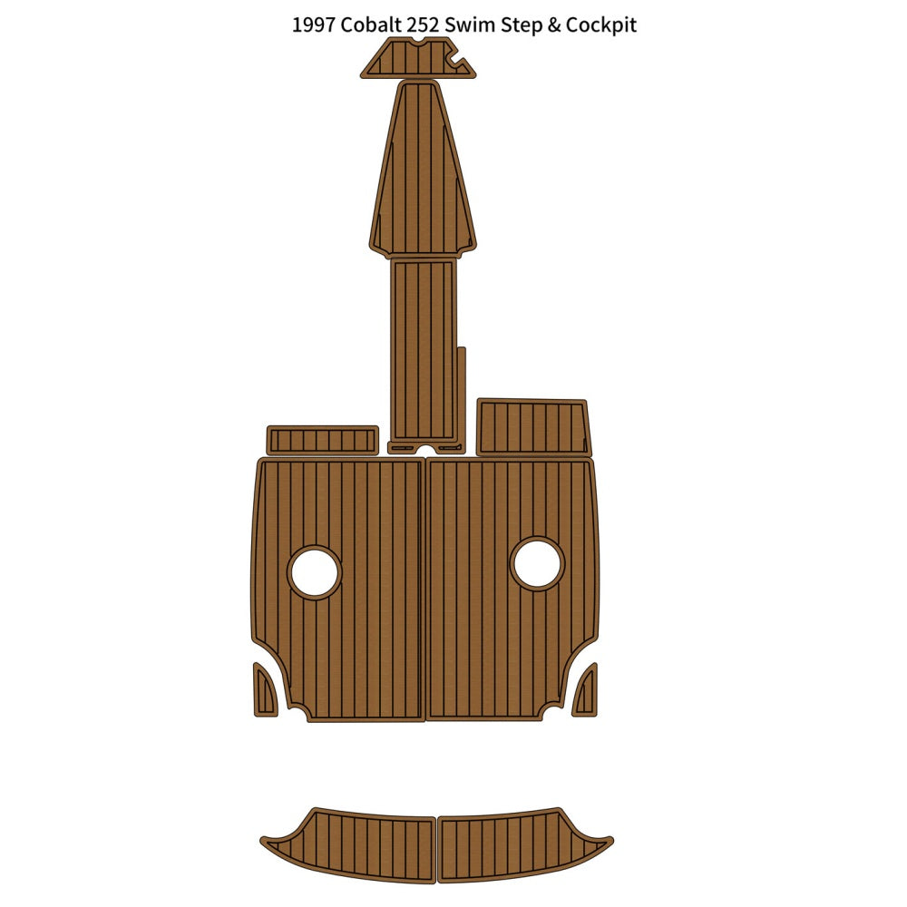 1997 Cobalt 252 Swim Platform Cockpit Pad Traction Mats Eva Foam Boat Flooring Marine Decking Hzchione Light Brown Black