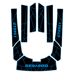 1996-2002 Sea Doo GTX 951 Customize Jet Ski Mats Non-Slip Motorboat Traction Mat Hzchione Black Blue-Irregular Line