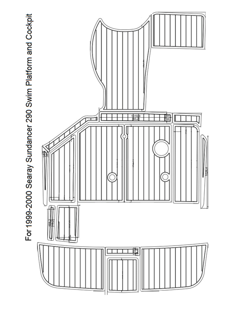 1999-2000 Sea Ray Sundancer 290 Eva Foam Boat Flooring Faux Teak Boat Deck Foam Boat Decking Marine Mat Cockpit Swim Platform Pads Hzchione