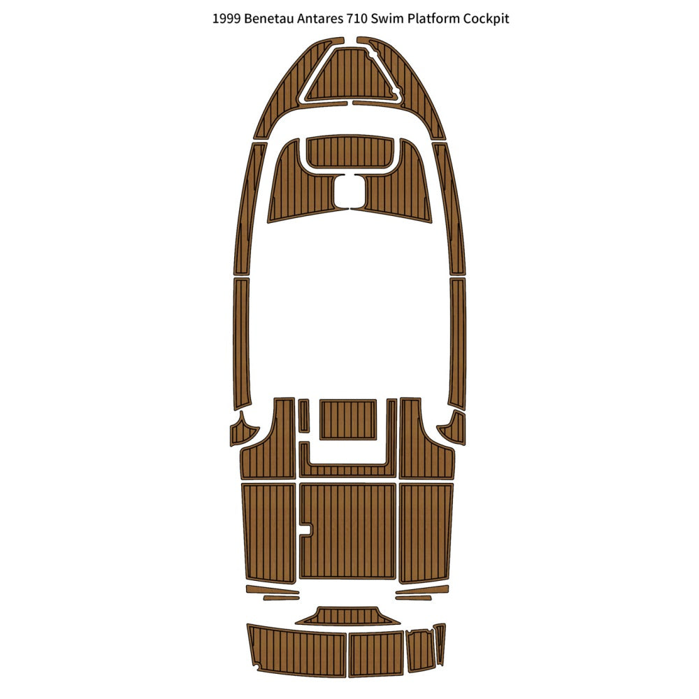 1999 Beneteau Antares 710 Swim Platform Cockpit Traction Mats Eva Foam Boat Flooring Marine Decking Hzchione Light Brown Black