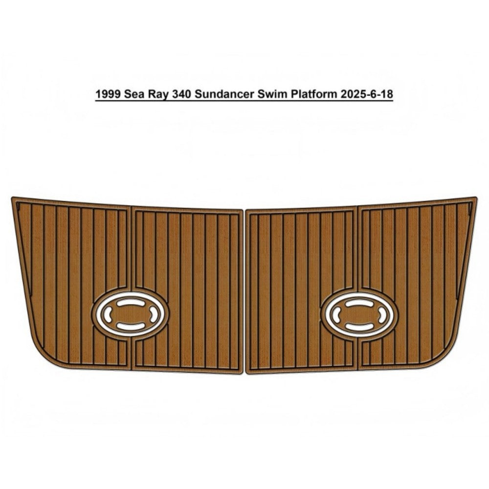 1999 Sea Ray 340 Sundancer Swim Platform Pad Traction Mats Eva Foam Boat Flooring Marine Decking Hzchione Light Brown Black