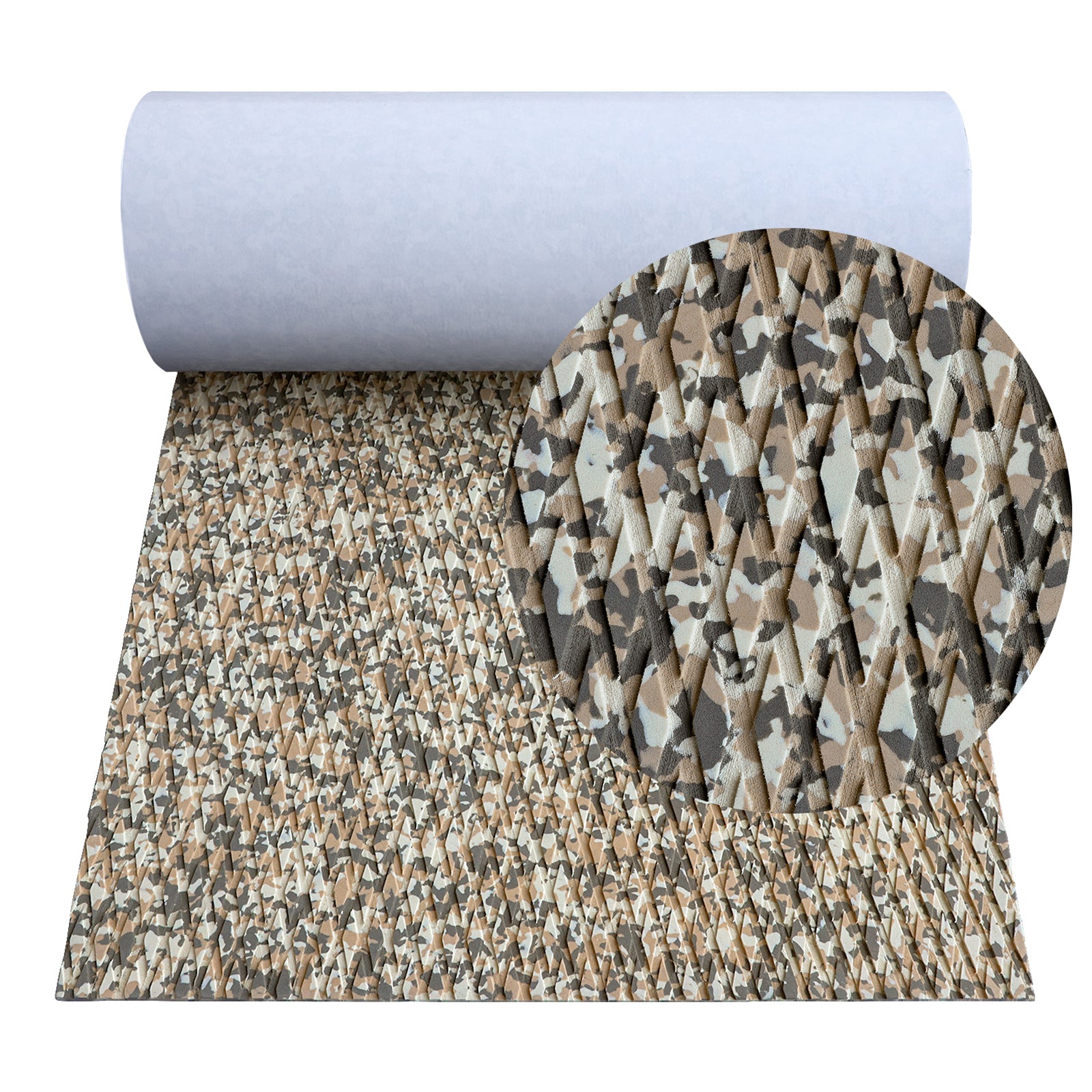 Hzchione Traction Pads Desert Camo Boat Flooring Small Diamond EVA Foam Boat Deck Marine Carpet Sufboard Mat For Yacht Boat Kayak Decking Golf Cart Fishing Boat RV Hzchione 31.5"*21.7" Desert Camo