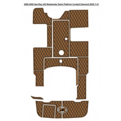 2000-2005 Sea Ray 245 Weekender Swim Platform Cockpit Pad Traction Mats Eva Foam Boat Flooring Marine Decking Hzchione Light Brown Black