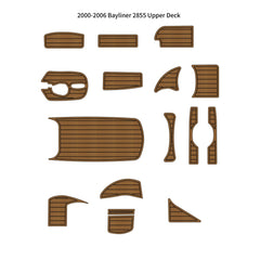 2000-2006 Bayliner 2855 Upper Deck Pads Traction Mats Eva Foam Boat Flooring Marine Decking Hzchione Light Brown Black
