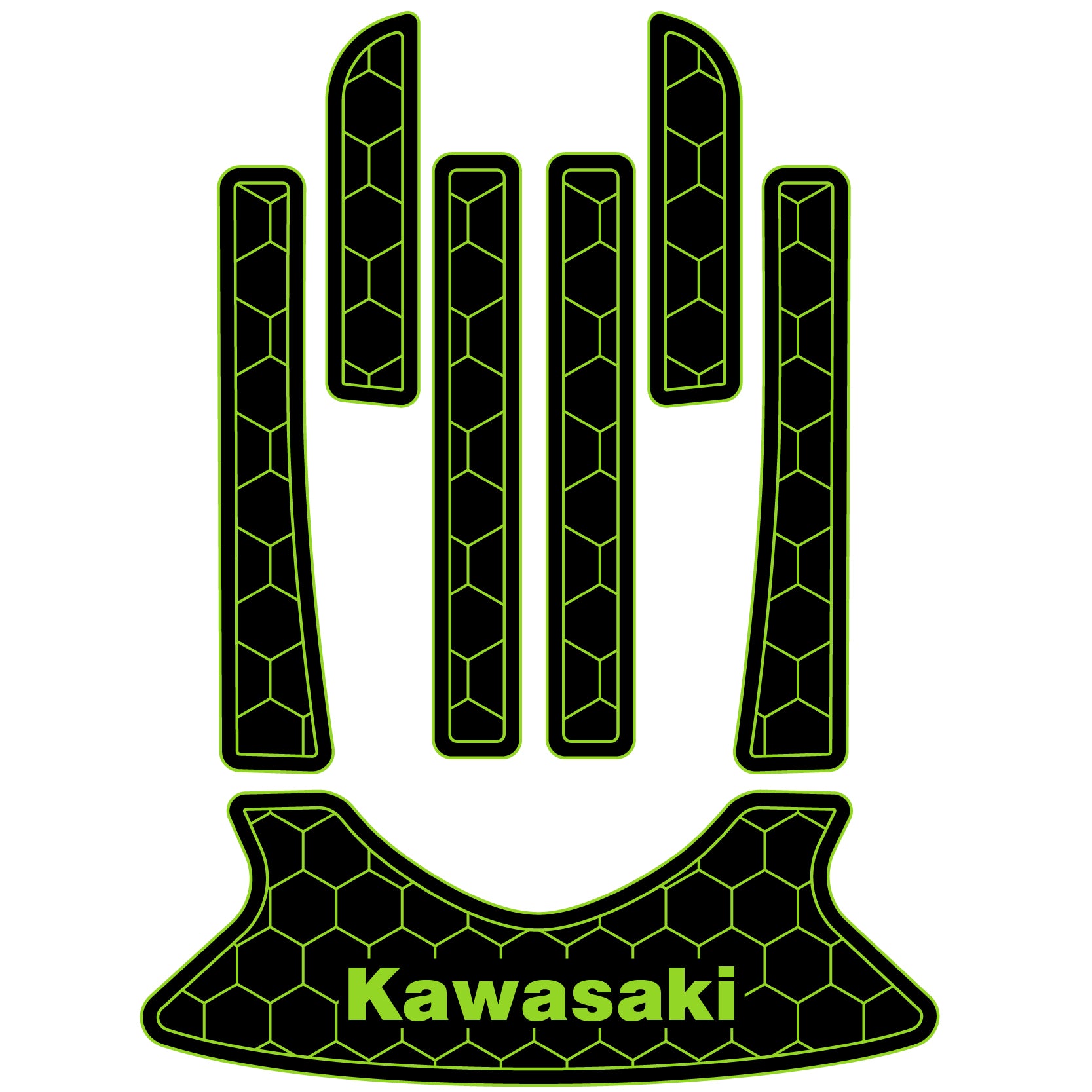2000-2019 Kawasaki 1100 STX DI /900 STX /1200 STX R /STX 12F /STX 15F Jet Ski Boat Flooring EVA Foam Decking Sheet Traction Mat Hzchione Black Green-Honeycomb