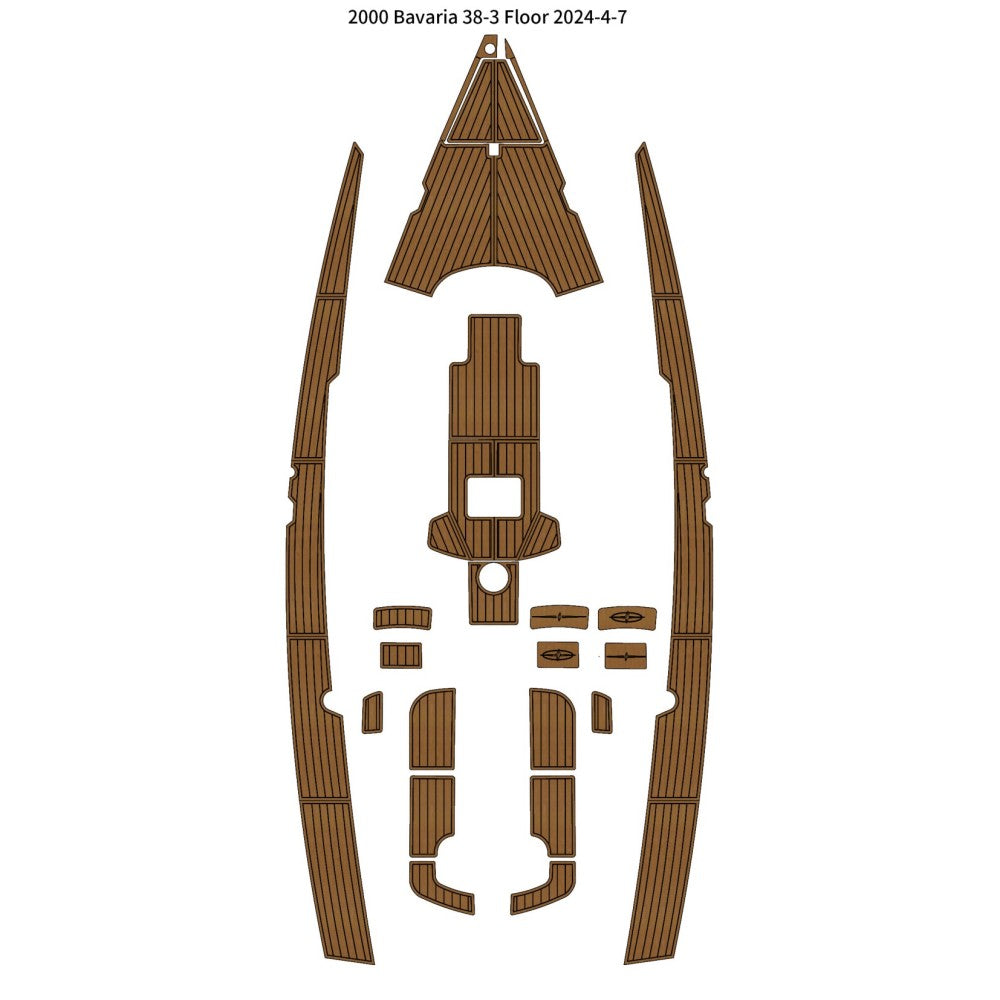 2000 Bavaria 38-3 Cockpit Traction Mats Eva Foam Boat Flooring Marine Decking Hzchione Light Brown Black