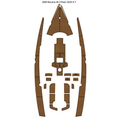 2000 Bavaria 38-3 Cockpit Traction Mats Eva Foam Boat Flooring Marine Decking Hzchione Light Brown Black