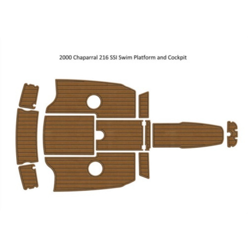 2000 Chaparral 216 SSI Swim Platform Cockpit Traction Mats Eva Foam Boat Flooring Marine Decking Hzchione Light Brown Black