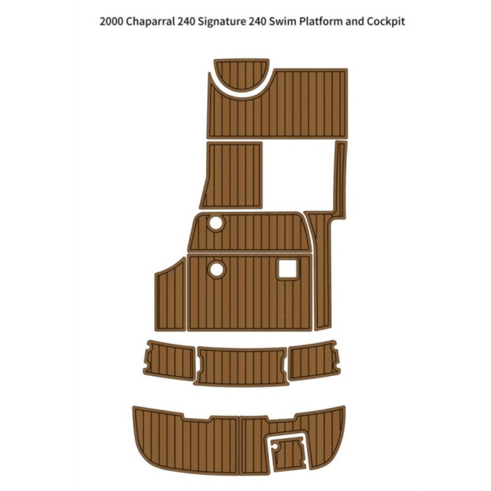 2000 Chaparral 240 Signature Swim Platform Cockpit Traction Mats Eva Foam Boat Flooring Marine Decking Hzchione Light Brown Black