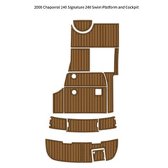 2000 Chaparral 240 Signature Swim Platform Cockpit Traction Mats Eva Foam Boat Flooring Marine Decking Hzchione Light Brown Black