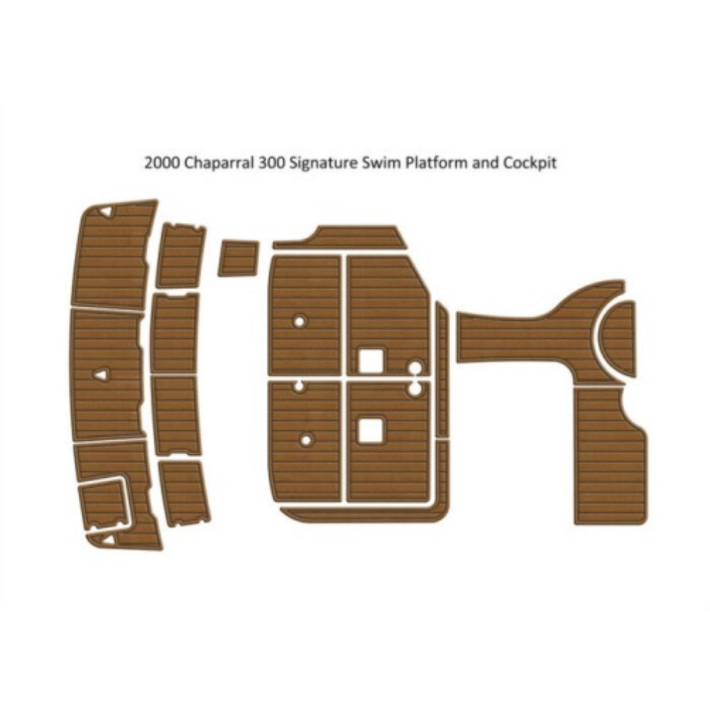 2000 Chaparral 300 Signature Swim Platform Cockpit Traction Mats Eva Foam Boat Flooring Marine Decking Hzchione Light Brown Black