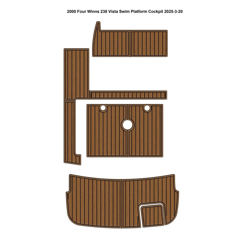 2000 Four Winns 238 Vista Swim Platform Cockpit Traction Mats Eva Foam Boat Flooring Marine Decking Hzchione Light Brown Black