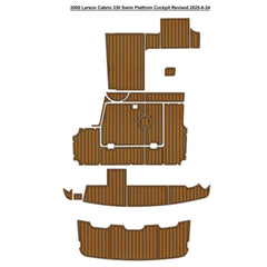 2000 Larson Cabrio 330 Swim Platform Cockpit Traction Mats Eva Foam Boat Flooring Marine Decking Hzchione Light Brown Black