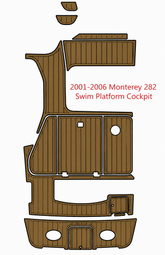 2001-2006 Monterey 282 Swim Platform Cockpit Traction Mats Eva Foam Boat Flooring Marine Decking Hzchione