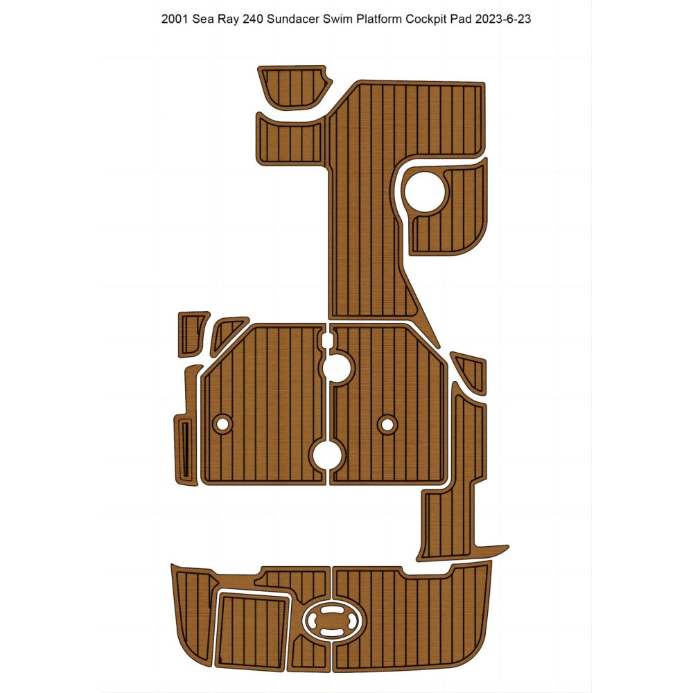 2001 Sea Ray 240 Sundancer Swim Platform Cockpit Pad Traction Mats Eva Foam Boat Flooring Marine Decking Hzchione Light Brown Black
