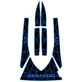 2002-2003 Sea Doo GTX DI Customize Jet Ski Mats Non-Slip Motorboat Traction Mat Hzchione Black Blue-Irregular line