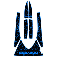 2003-2008 Sea Doo GTX Customize Jet Ski Mats Non-Slip Motorboat Traction Mat Hzchione Black Blue-Irregular line