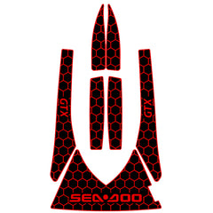 2002-2003 Sea Doo GTX DI Customize Jet Ski Mats Non-Slip Motorboat Traction Mat Hzchione Black Red-Hexagon