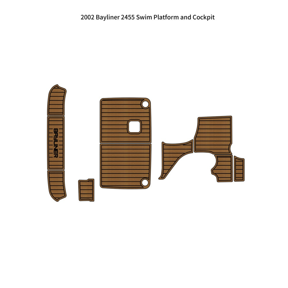 2002 Bayliner 2455 Swim Platform Traction Mats Eva Foam Boat Flooring Marine Decking Hzchione Light Brown Black