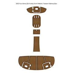2002 Four Winns 234 Funship Swim Platform Bow Pad Traction Mats Eva Foam Boat Flooring Marine Decking Hzchione Light Brown Black