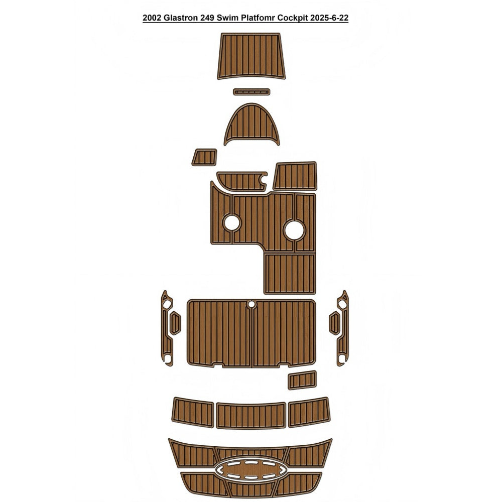 2002 Glastron 249 Swim Platform Cockpit Pad Traction Mats Eva Foam Boat Flooring Marine Decking Hzchione Light Brown Black
