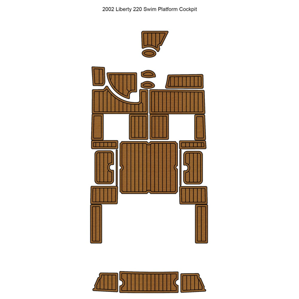 2002 Liberty 220 Swim Platform Cockpit Traction Mats Eva Foam Boat Flooring Marine Decking Hzchione Light Brown Black