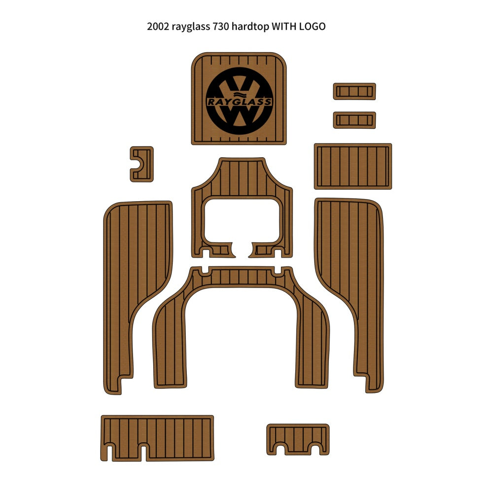 2002 Rayglass 730 Hardtop Swim Platform Cockpit Pad Traction Mats Eva Foam Boat Flooring Marine Decking Hzchione Light Brown Black