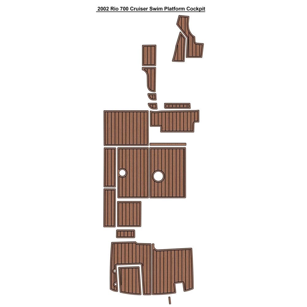 2002 Rio 700 Cruiser Swim Platform Cockpit Traction Mats Eva Foam Boat Flooring Marine Decking Hzchione Light Brown Black