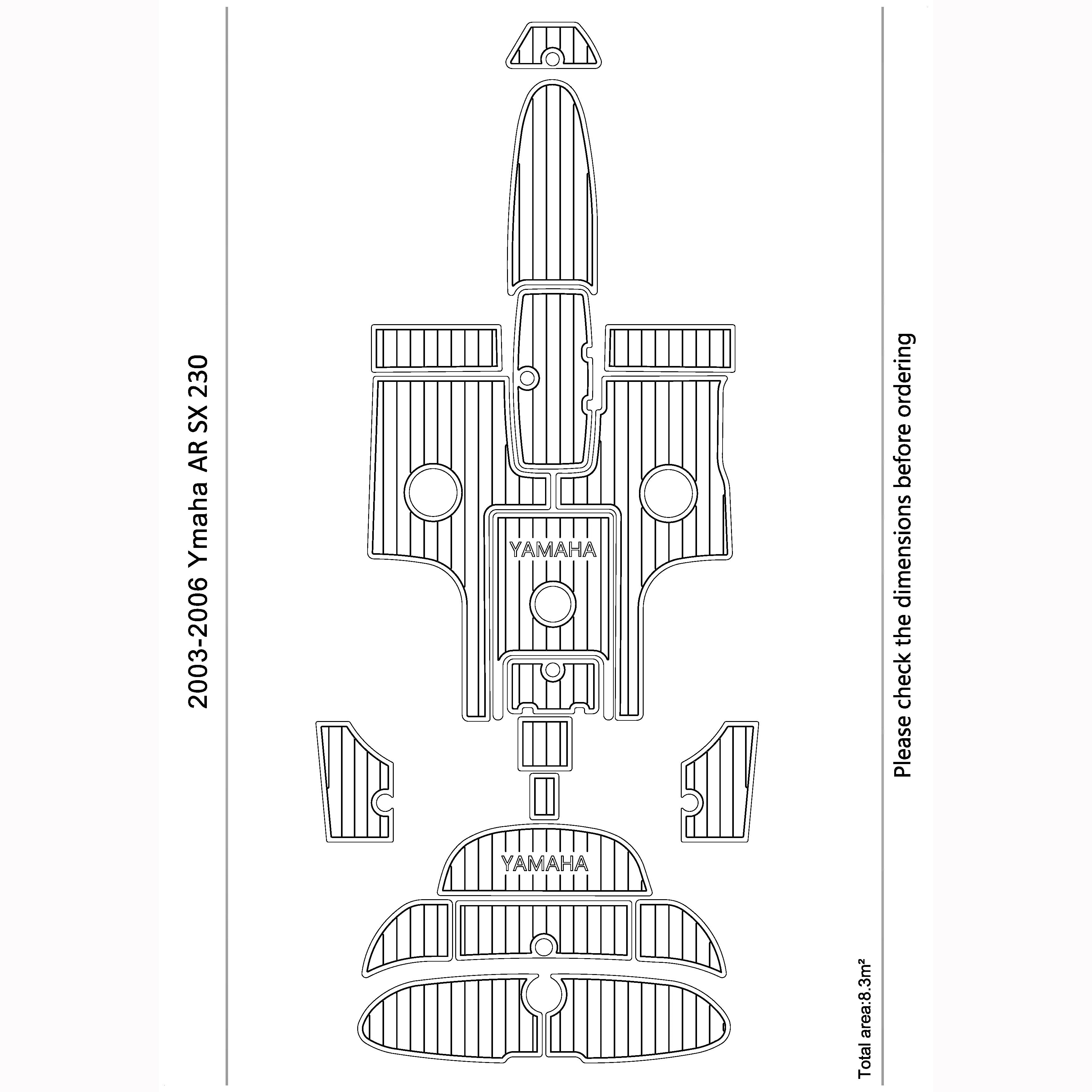 2003-2006 Yamaha AR SX 230 Swim Platform Cockpit Pad Boat Kit EVA Boat Flooring Foam Decking Mat Hzchione