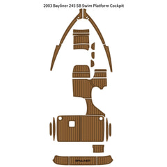 2003 Bayliner 245 SB Swim Platform Cockpit Boat EVA Foam Teak Deck Floor Pad Mat Hzchione Brown Black