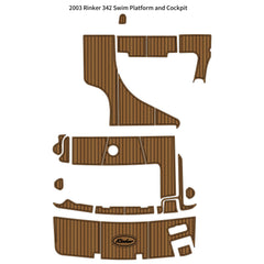 2003 Rinker 342 Swim Platform Cockpit Pad Traction Mats Eva Foam Boat Flooring Marine Decking Hzchione Light Brown Black