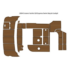 2004 Cruiser Yachts 320 Express Swim Platform Cockpit Traction Mats Eva Foam Boat Flooring Marine Decking Hzchione Light Brown Black