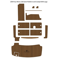 2004 Four Winns 328 Swim Platform Cockpit Traction Mats Eva Foam Boat Flooring Marine Decking Hzchione Light Brown Black