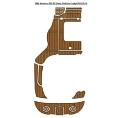 2004 Monterey 298 SC Swim Platfrom Cockpi Padt Traction Mats Eva Foam Boat Flooring Marine Decking Hzchione Light Brown Black