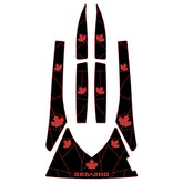 2003-2008 Sea Doo GTX Customize Jet Ski Mats Non-Slip Motorboat Traction Mat Hzchione Black Red-Maple Leaf