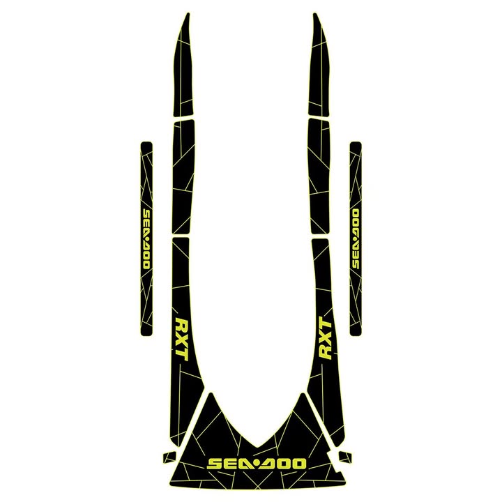 2005-2009 Sea Doo RXT Customize Jet Ski Mats Non-Slip Motorboat Traction Mat Hzchione Black Neon Yellow Set