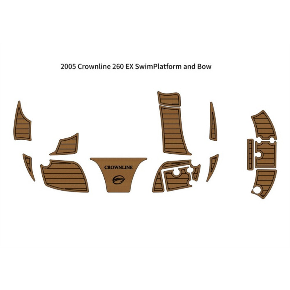 2005 Crownline 260 EX Swim Platform Bow Traction Mats Eva Foam Boat Flooring Marine Decking Hzchione Light Brown Black