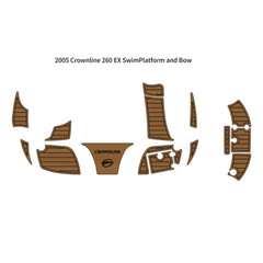 2005 Crownline 260 EX Swim Platform Bow Traction Mats Eva Foam Boat Flooring Marine Decking Hzchione Light Brown Black