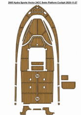 2005 Hydra Sports Vector 24CC Swim Platform Cockpit(HydraSport 239) Traction Mats Eva Foam Boat Flooring Marine Decking Hzchione