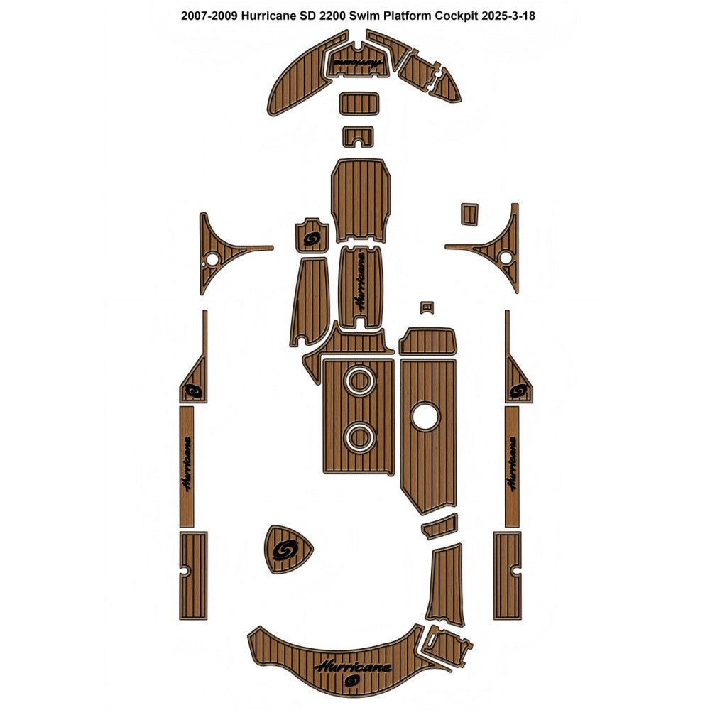 2007-2009 Hurricane SD 2200 Swim Platform Cockpit Traction Mats Eva Foam Boat Flooring Marine Decking Hzchione