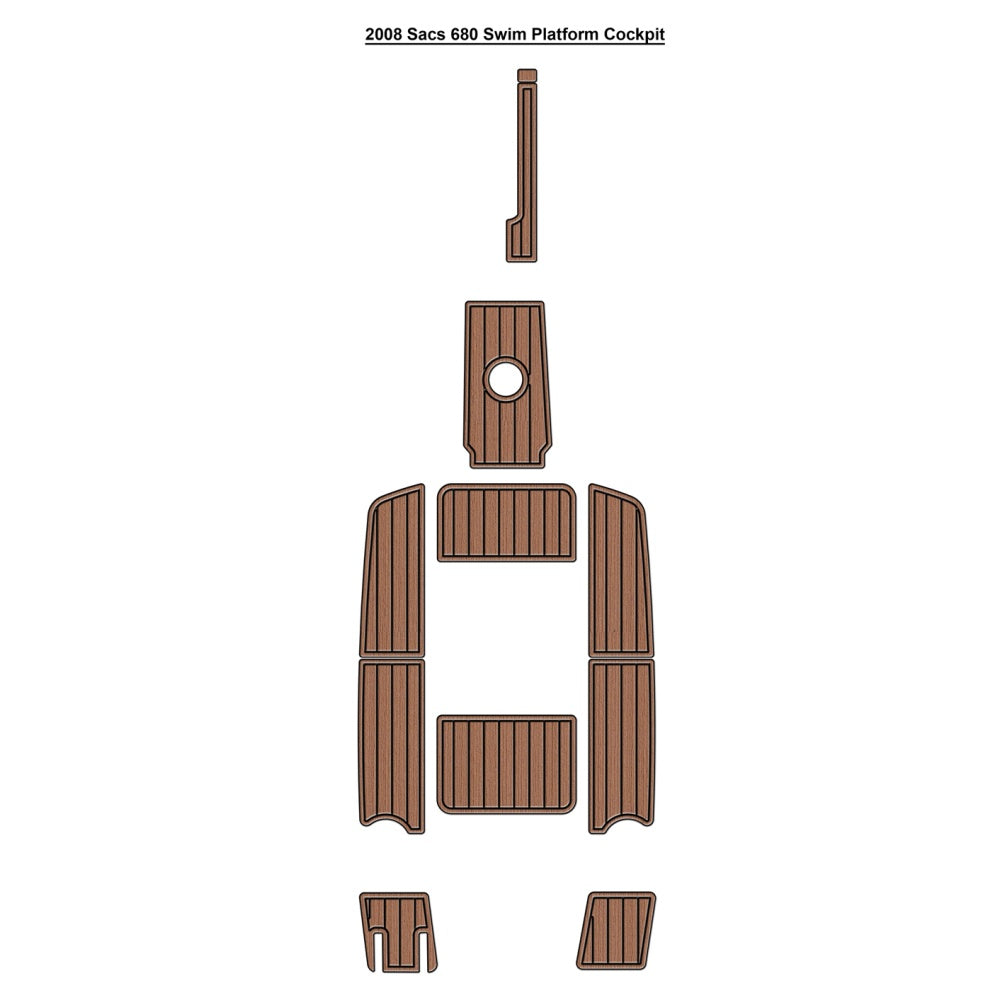 2008 Sacs 680 Swim Platform Cockpit Traction Mats Eva Foam Boat Flooring Marine Decking Hzchione
