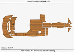 2009-2011 Regal Fasdeck 24/2220 Swim Platform Cockpit Pad Teak Decking Hzchione Brown Black